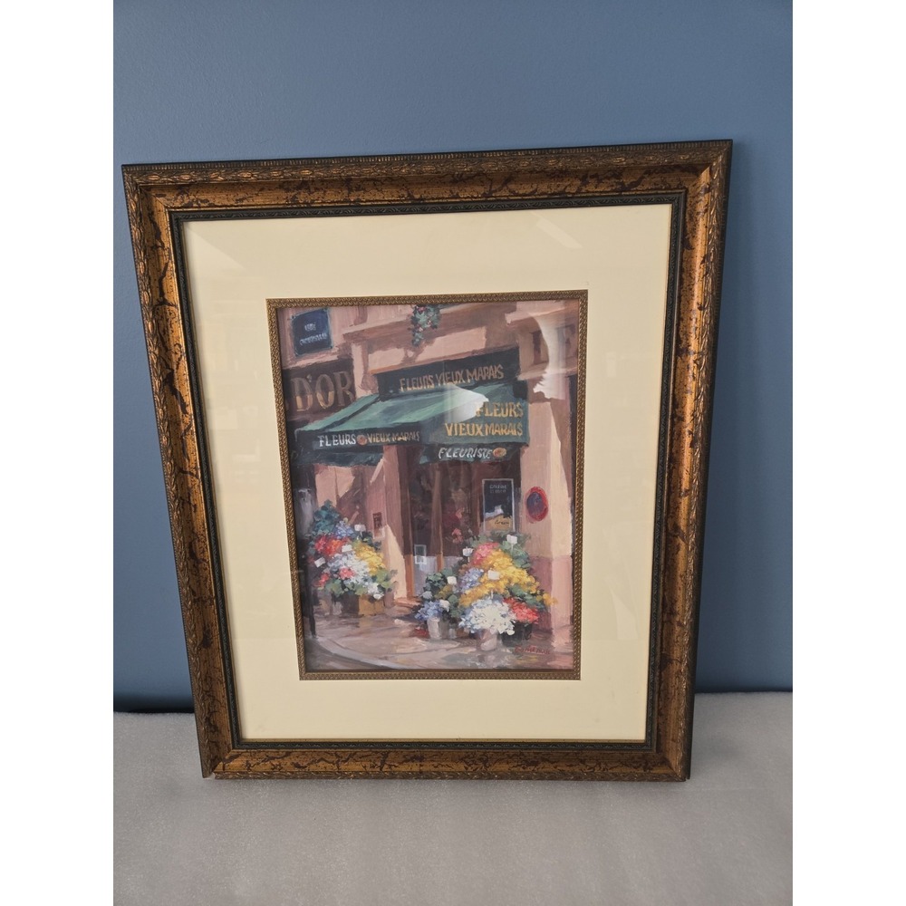 FLEURS AU SOLEIL PARIS  framed oil painting Print 21.5"x26" George Botich